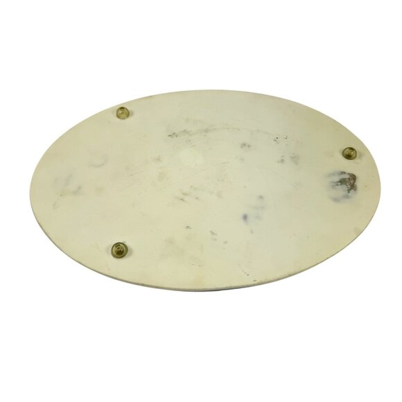 Large Abalone Sea Shell Lucite Footed Trivet Oval Vintage 1960s MCM Made USA - Picture 4 of 4